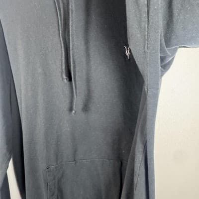 AllSaints Raven OTH Hoody Fleece Pullover Organic Cotton Black Men's XL - Thumbnail 8