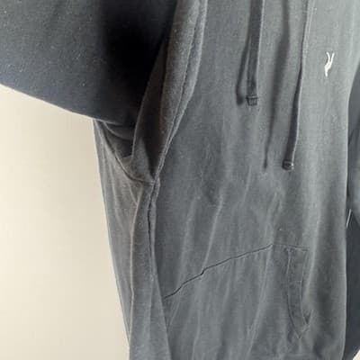 AllSaints Raven OTH Hoody Fleece Pullover Organic Cotton Black Men's XL - Thumbnail 7