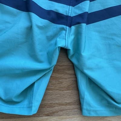 Fair Harbor Ozone Swim Trunks Lined Elastic Waist Drawstring Striped Blue Mens M - Thumbnail 12