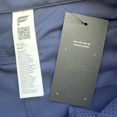 Fabletics Pants Slim Tapered Performance Zip Pocket Blue Deep Navy Mens 38x32 - Thumbnail 8