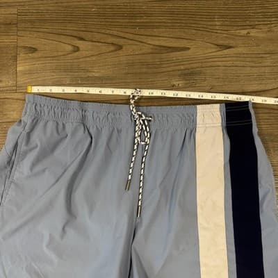Rhone Fletcher Swim Trunks Waist Drawstring Back Pocket Striped Blue Men's XL - Thumbnail 9