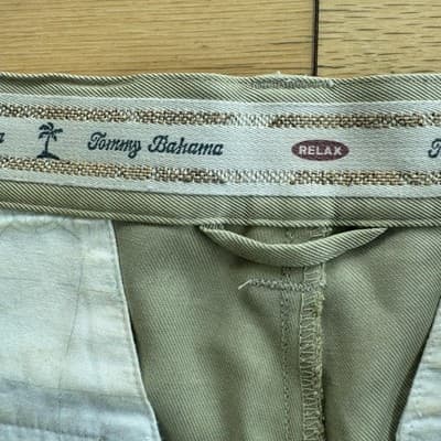 Tommy Bahama Pleated Chino Shorts 100% Silk Casual Beige 10 Inseam Mens 33 - Thumbnail 6