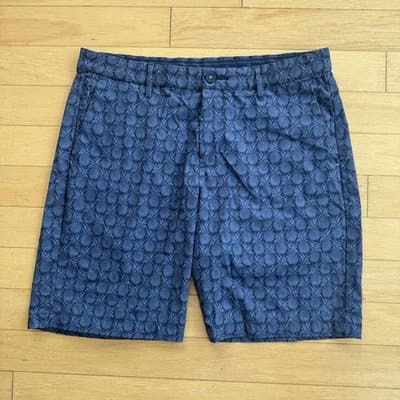 Tommy Bahama Chino Shorts Pineapple Print Stretch 10 Inseam Casual Blue Mens 36