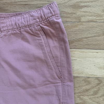 Abercrombie & Fitch Chino Shorts Pink Elastic Waist Casual 6 Inseam Mens XL - Thumbnail 7
