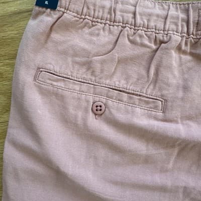Abercrombie & Fitch Chino Shorts Pink Elastic Waist Casual 6 Inseam Mens XL - Thumbnail 12