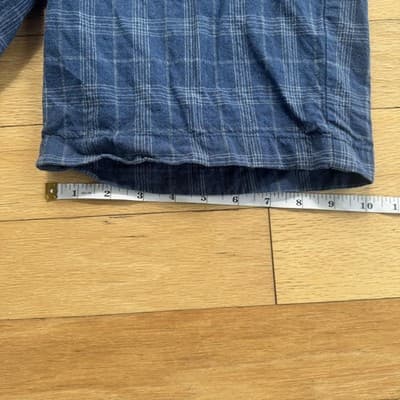 Tommy Bahama Chino Shorts Plaid Linen Cotton Casual Blue 10 Inseam Mens 33 - Thumbnail 14
