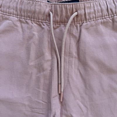 Abercrombie & Fitch Chino Shorts Pink Elastic Waist Casual 6 Inseam Mens XL - Thumbnail 3