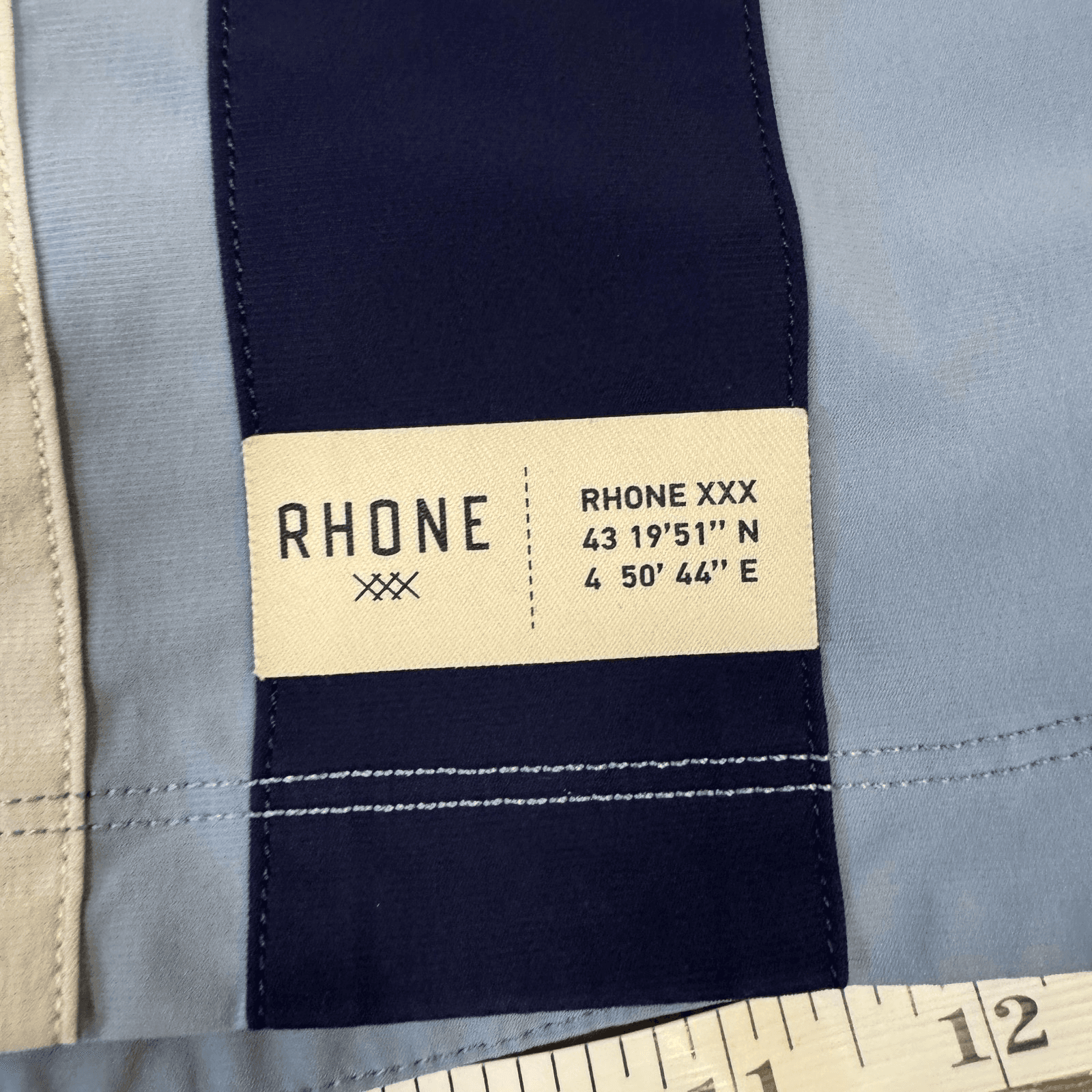 Rhone Fletcher Swim Trunks Waist Drawstring Back Pocket Striped Blue Men's XL - Thumbnail 13