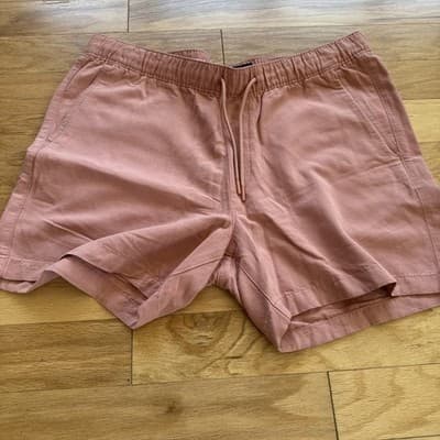Abercrombie & Fitch Chino Shorts Pink Elastic Waist Casual 6 Inseam Mens XL - Thumbnail 10