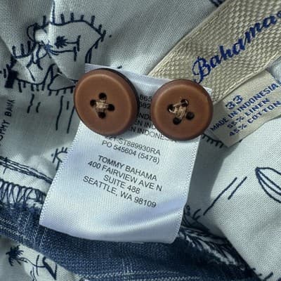 Tommy Bahama Chino Shorts Plaid Linen Cotton Casual Blue 10 Inseam Mens 33 - Thumbnail 10