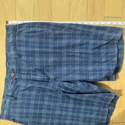 Tommy Bahama Chino Shorts Plaid Linen Cotton Casual Blue 10 Inseam Mens 33 - Thumbnail 13