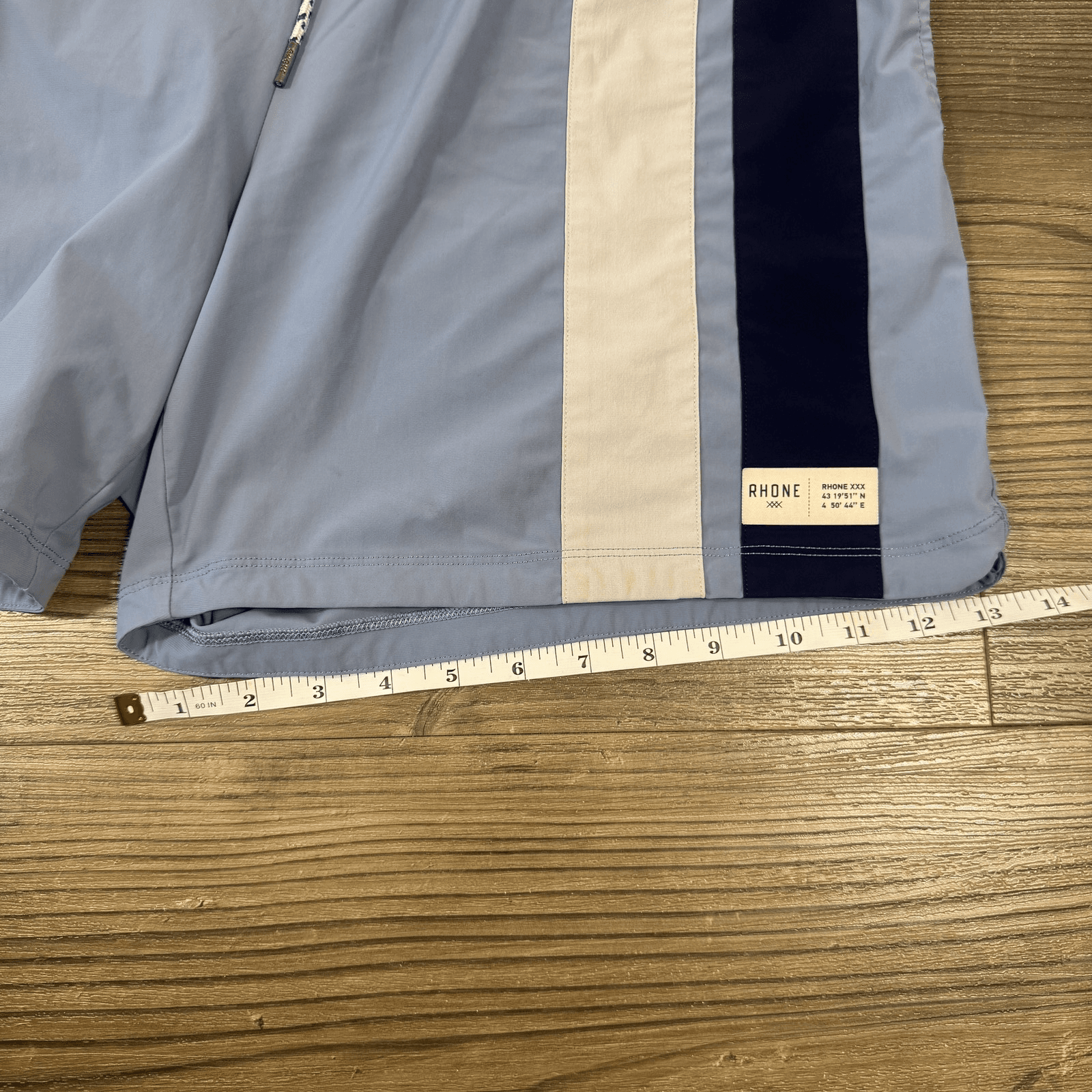 Rhone Fletcher Swim Trunks Waist Drawstring Back Pocket Striped Blue Men's XL - Thumbnail 11
