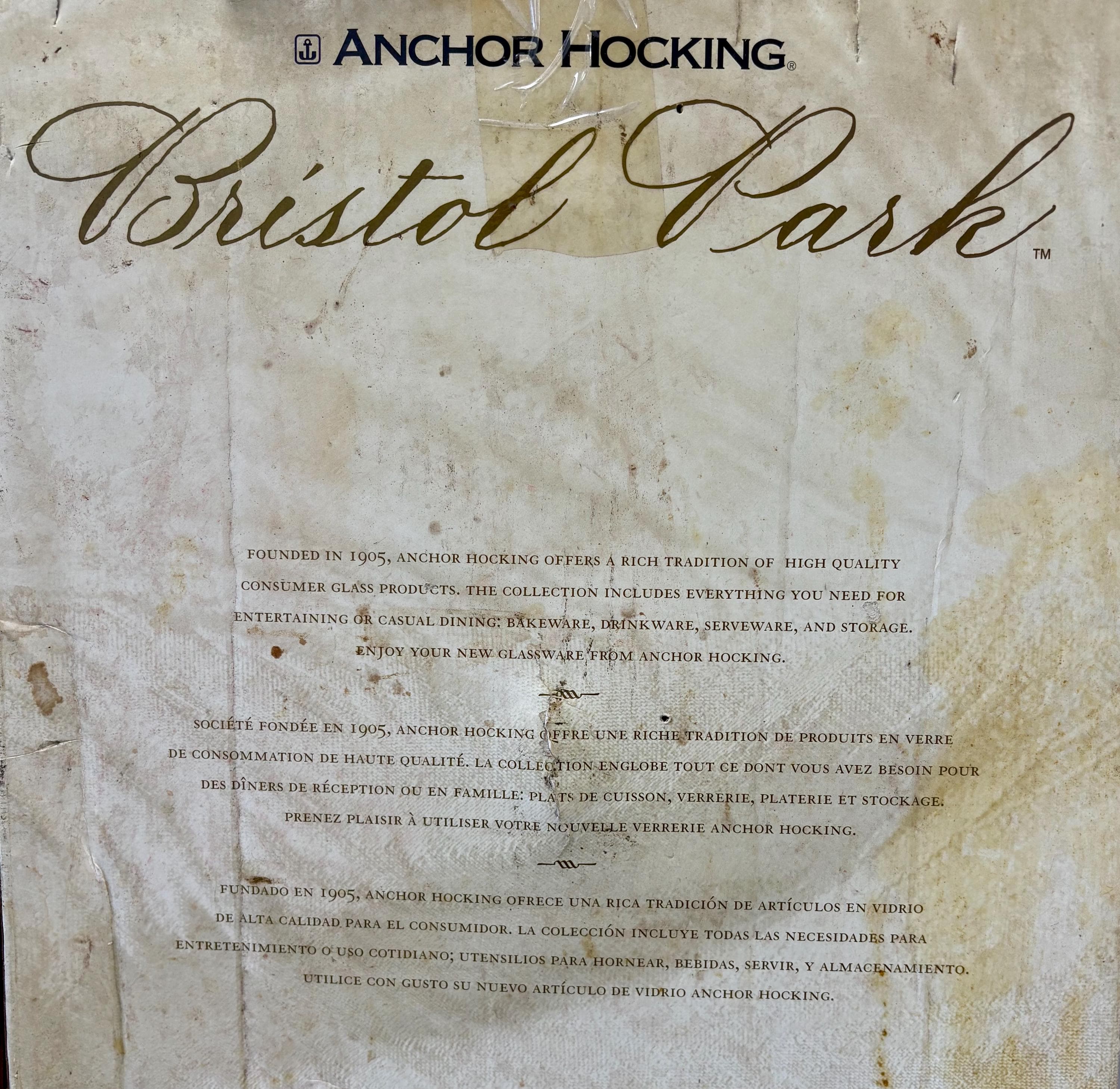 Vintage Anchor Hocking "Bristol Park" Glass Cake Set w/ 4 Plates~ Complete Set, unused from 1997 - Thumbnail 6