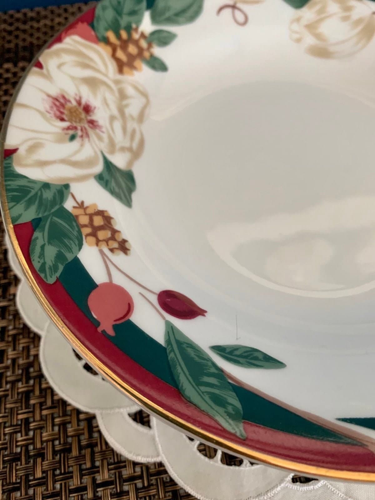 Vintage Tienshan China 'Magnolia' Rimmed Soup Bowls (4) - Thumbnail 5