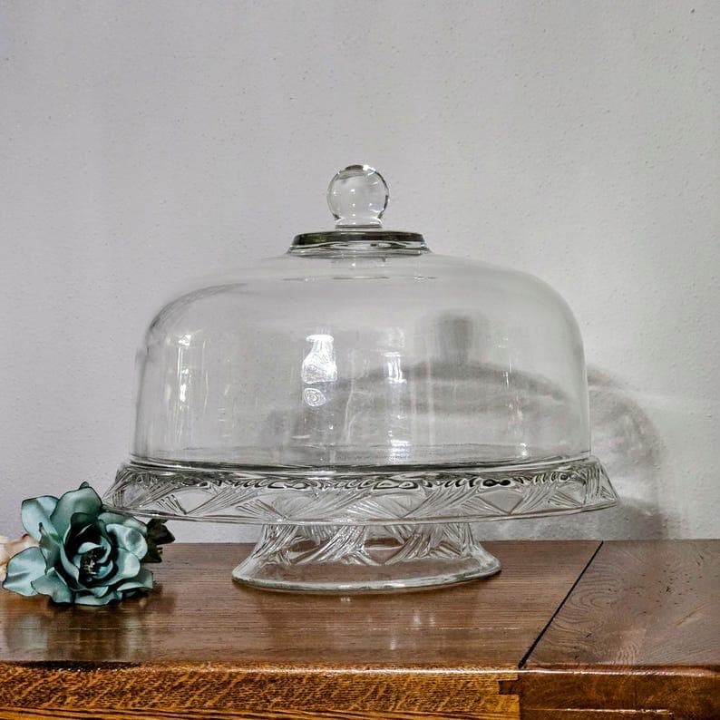 Vintage Anchor Hocking "Bristol Park" Glass Cake Set w/ 4 Plates~ Complete Set, unused from 1997 - Thumbnail 10