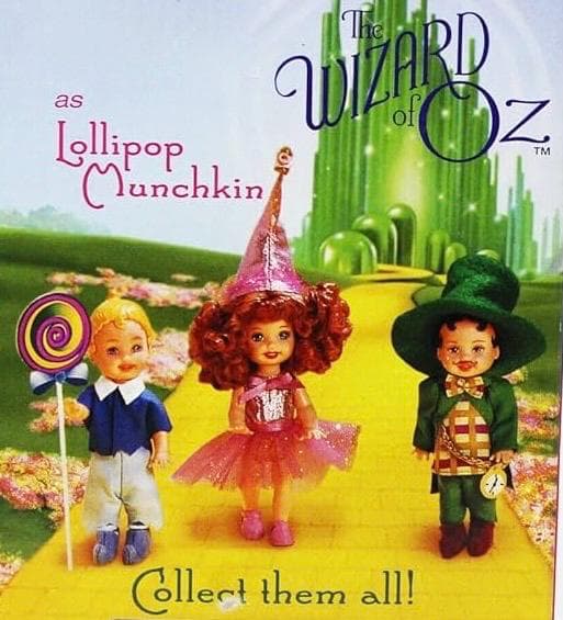 Mattel Wizard of Oz Kelly and Tommy Munchkin Dolls~ Lollipop, Lullaby and Mayor–Complete Set - Thumbnail 2