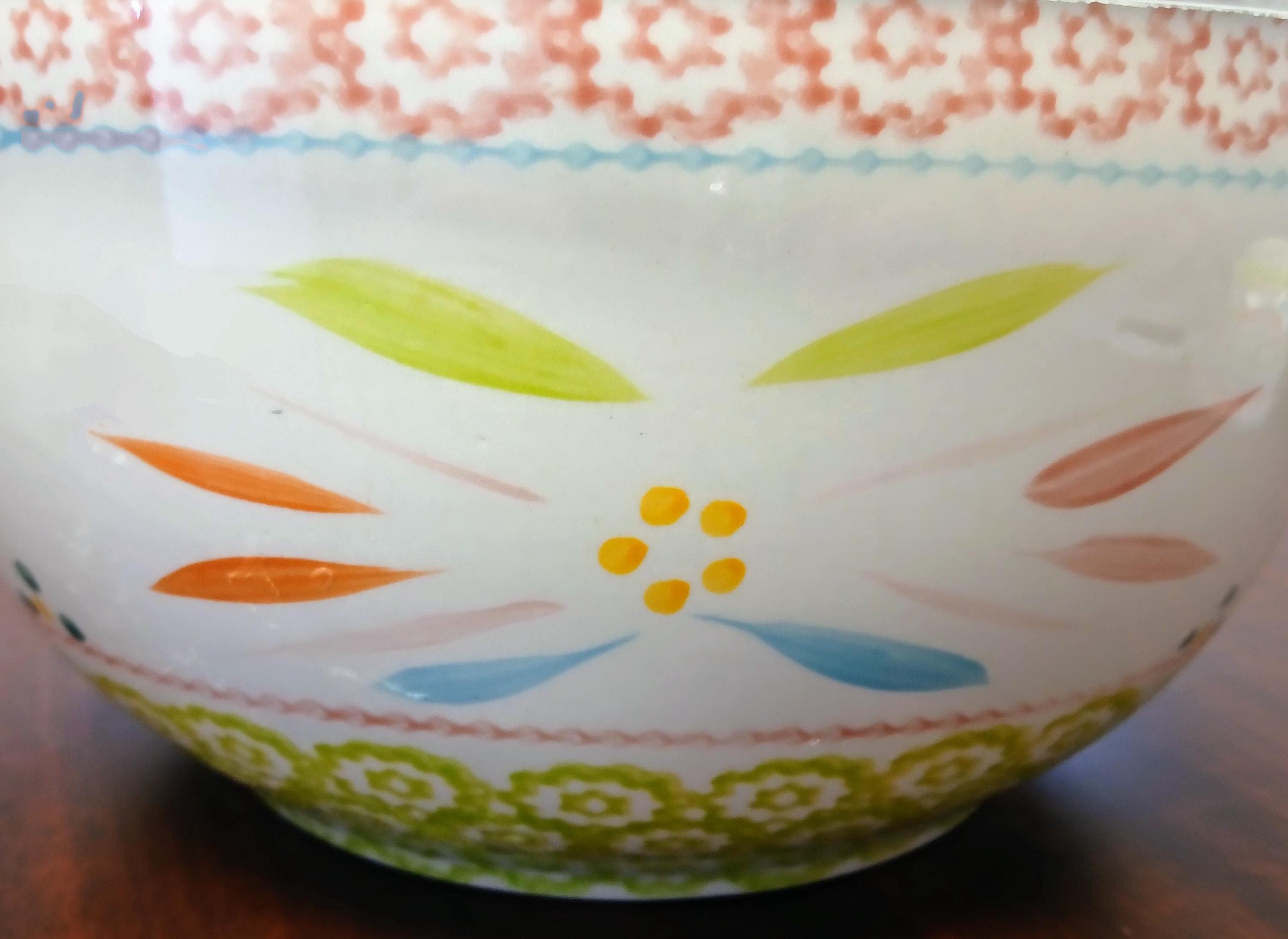Springfetti Vintage Temp-tations Floral Mixing Bowls- Set of 2 Large Bowls Matching Lids for Storage~ Nesting Serving Bowls- Oven-to-Table - Thumbnail 5