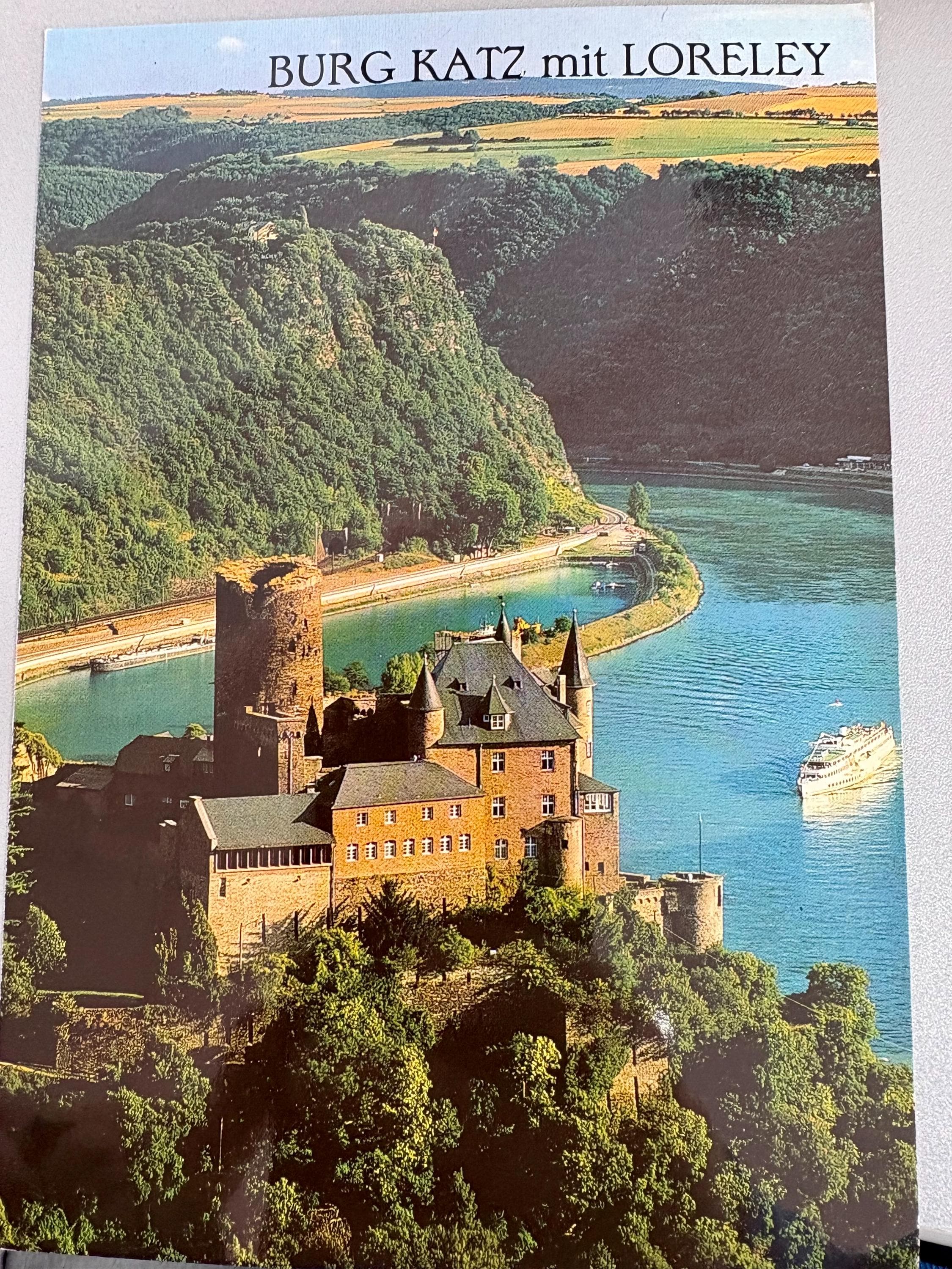 Vintage Postcards "Grüße vom Rhein" (Greetings from the Rhine); The Lorely; Burg Katz (Castle Katz)~ 7 Postcards Mint Condition - Thumbnail 8