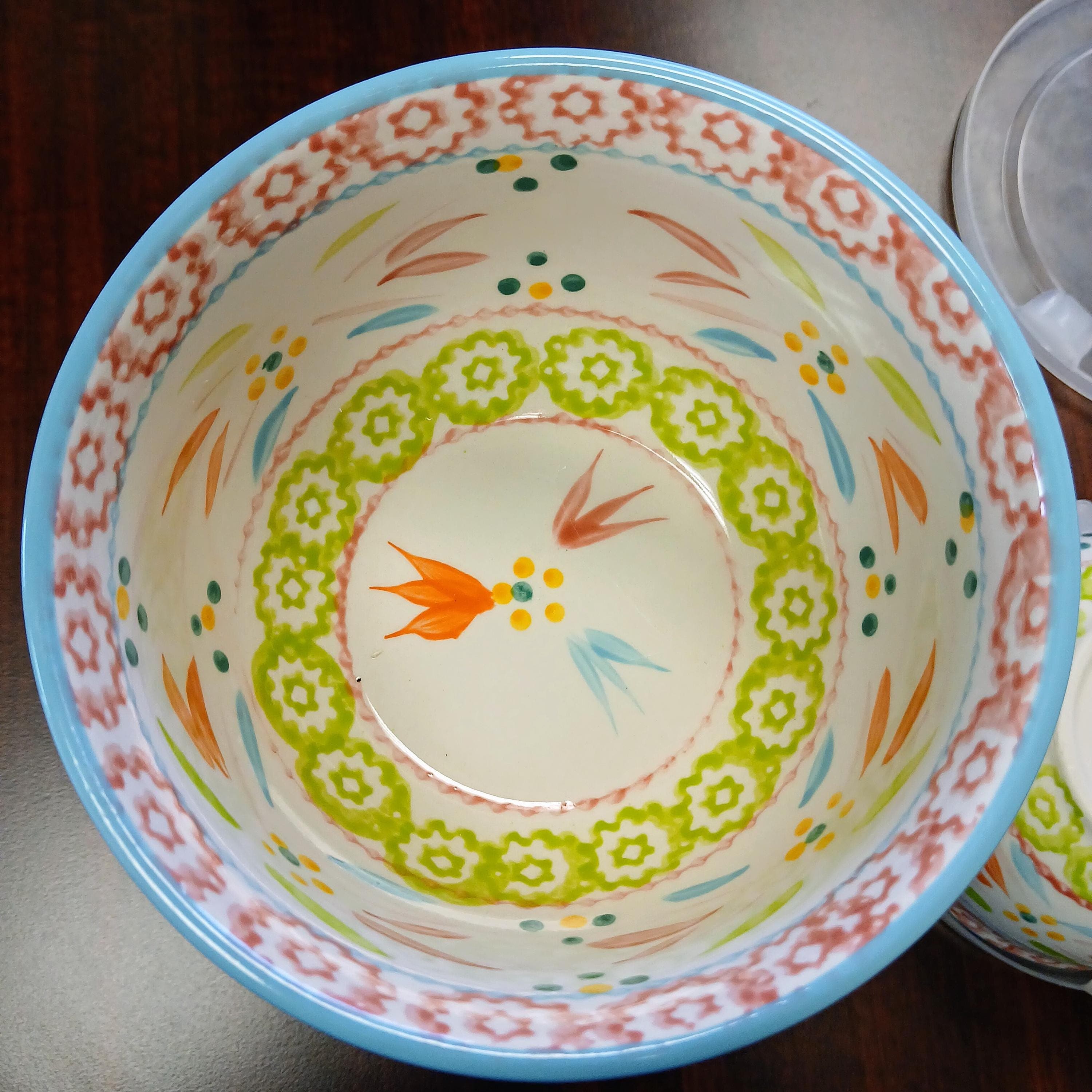 Springfetti Vintage Temp-tations Floral Mixing Bowls- Set of 2 Large Bowls Matching Lids for Storage~ Nesting Serving Bowls- Oven-to-Table - Thumbnail 7