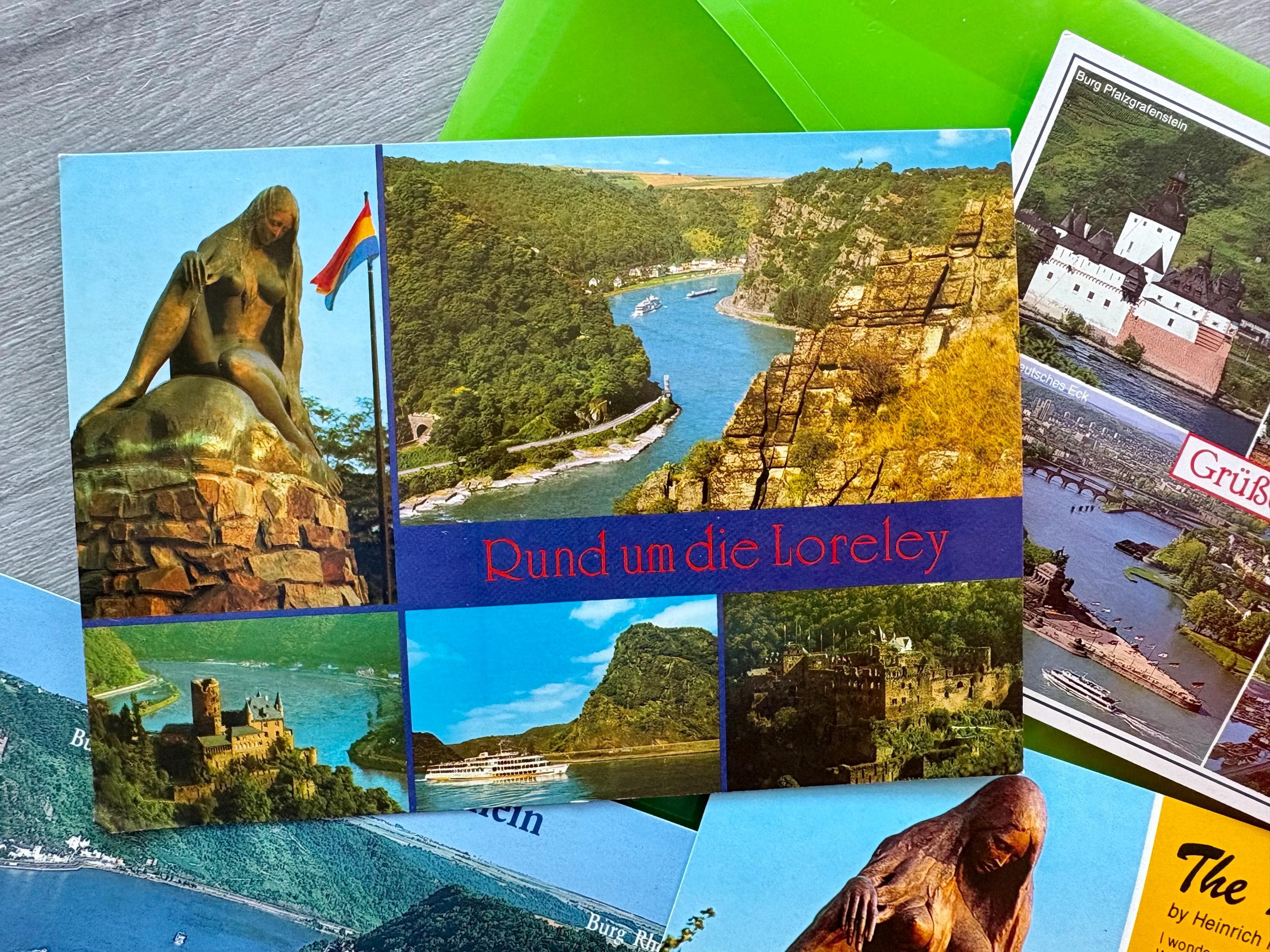 Vintage Postcards "Grüße vom Rhein" (Greetings from the Rhine); The Lorely; Burg Katz (Castle Katz)~ 7 Postcards Mint Condition - Thumbnail 2