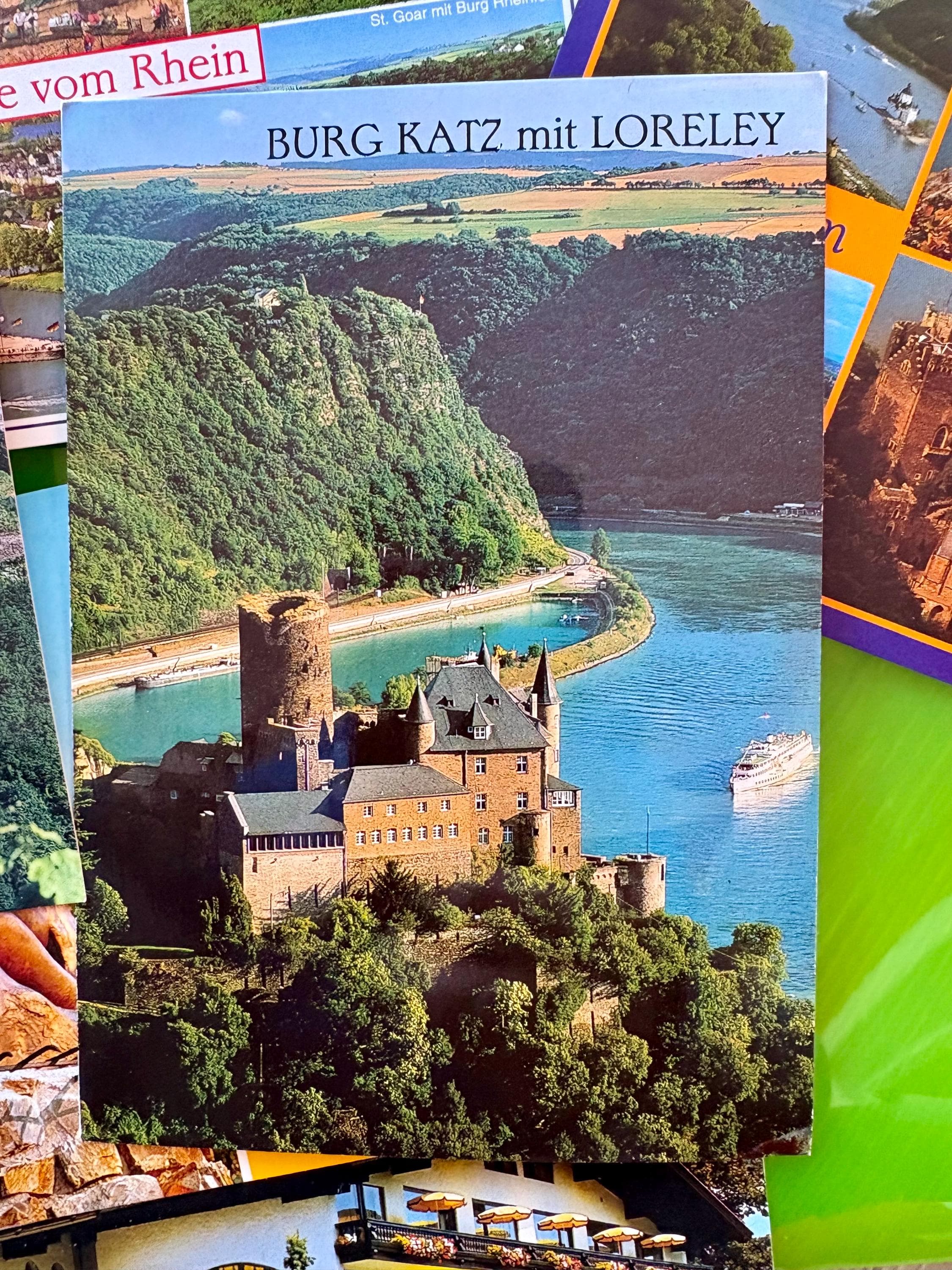 Vintage Postcards "Grüße vom Rhein" (Greetings from the Rhine); The Lorely; Burg Katz (Castle Katz)~ 7 Postcards Mint Condition - Thumbnail 6