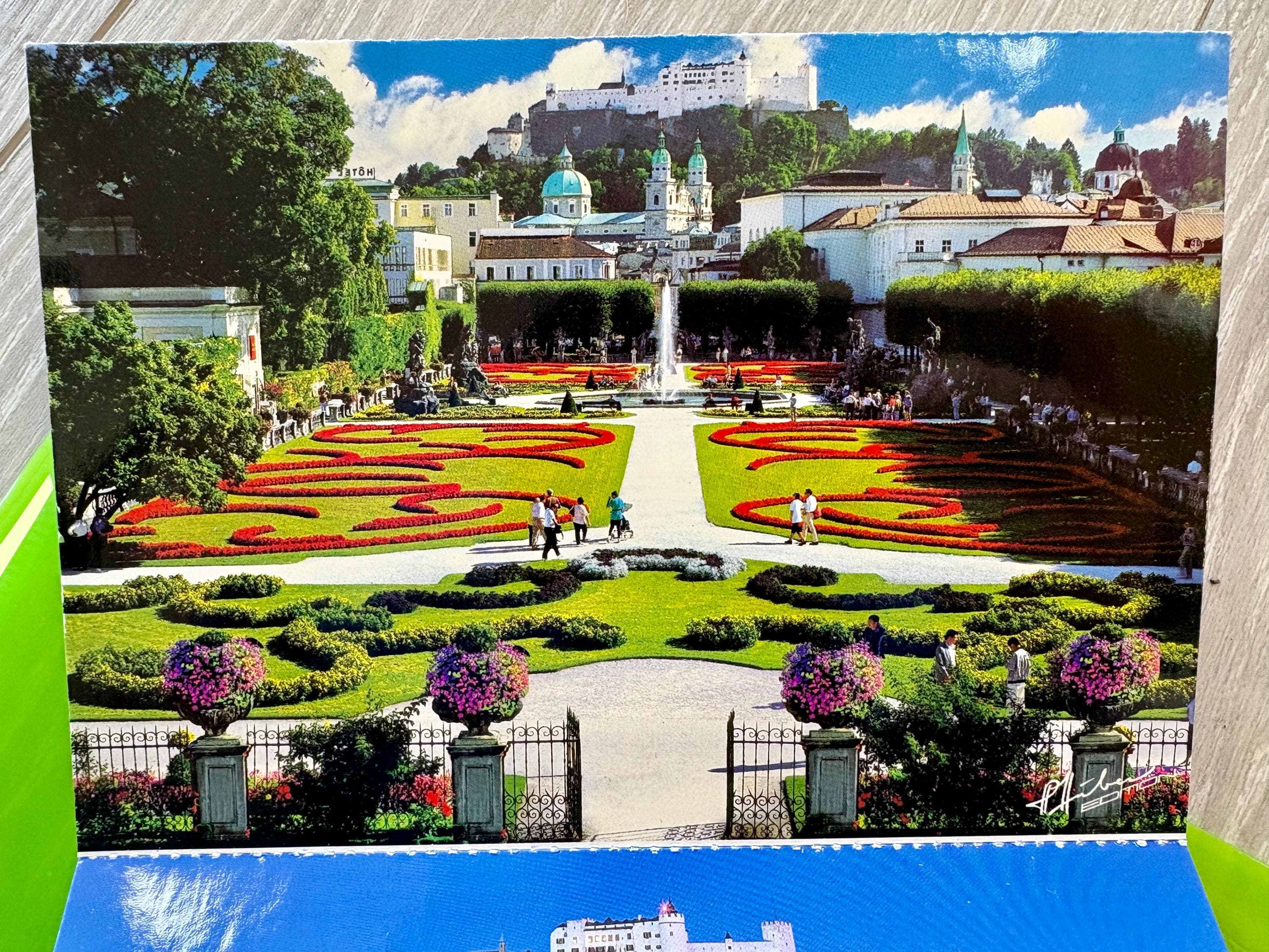 Vintage box of 12 "Super Cards" postcards featuring a panoramic view of Salzburg, Austria. Breathtaking Images! Glossy; Mint Condition - Thumbnail 4