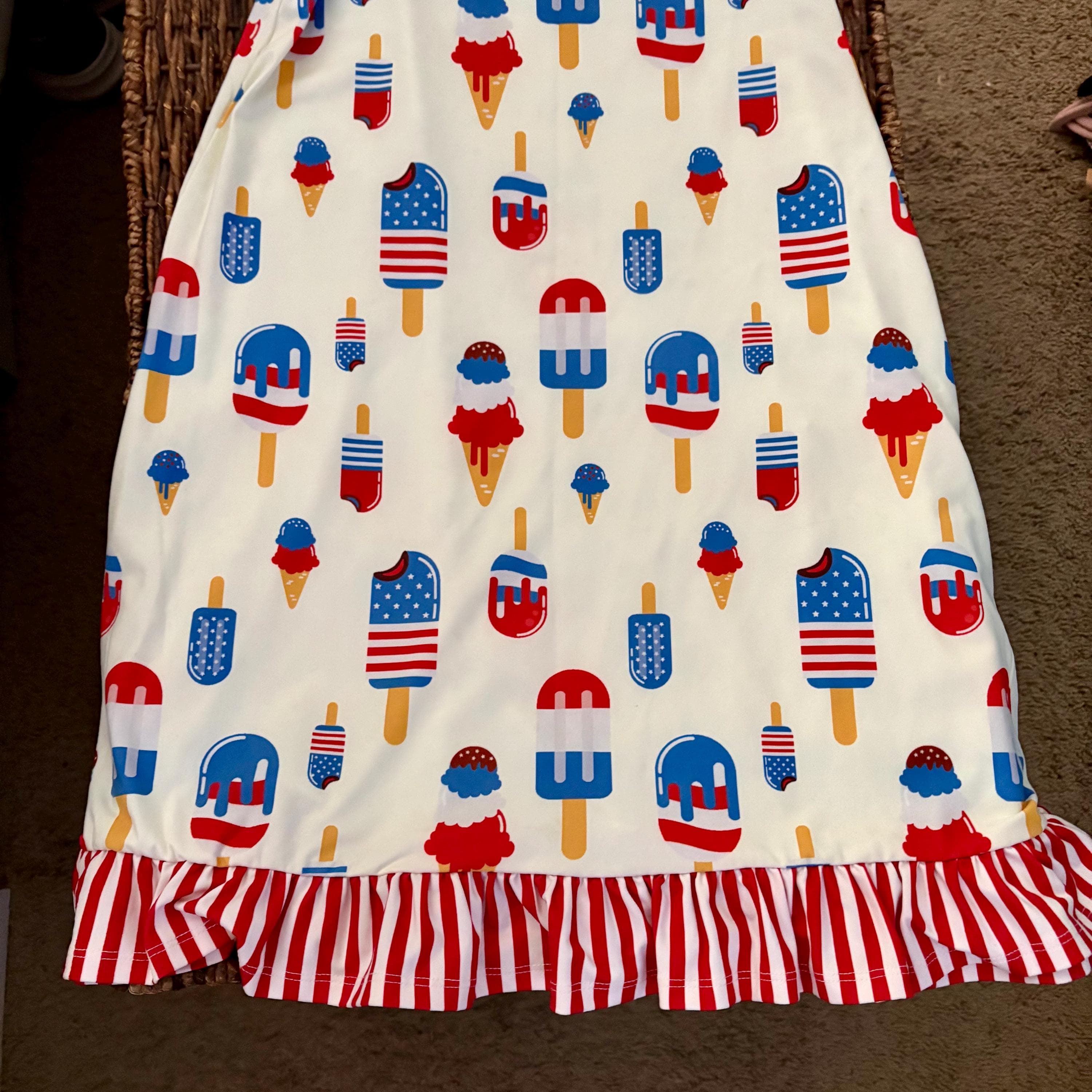 4th of July Penelope Plumm Patriotic Ruffle Dress - Thumbnail 2