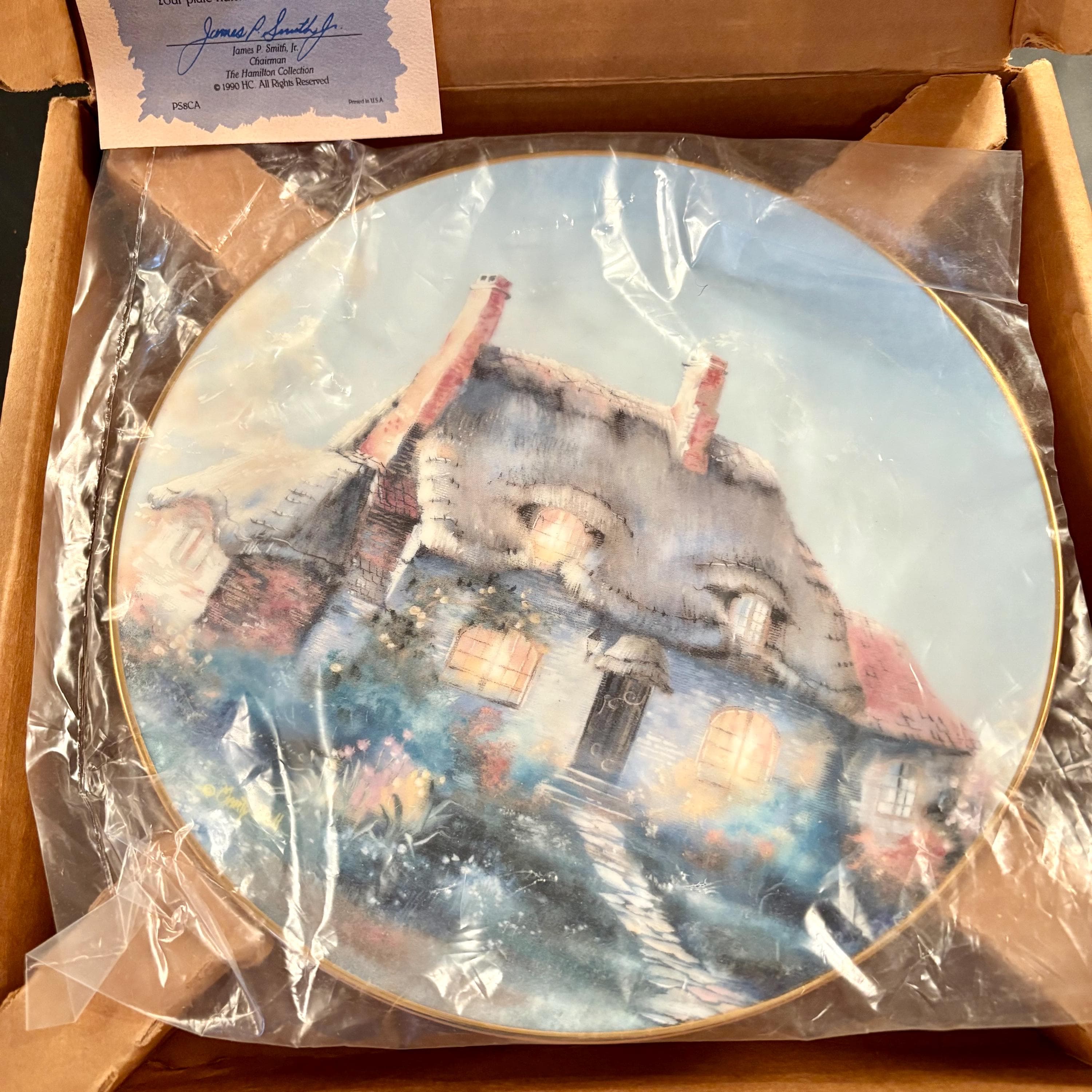 Marty Bell's "Lullabye Cottage" Hand Numbered, Trimmed in Gold from 1991- Boy Nursery Decor - Thumbnail 5
