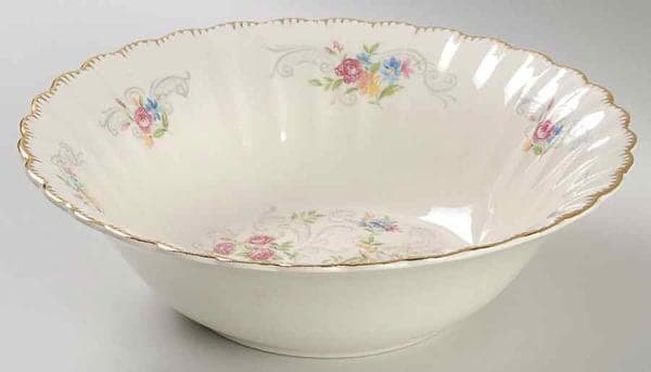 LIMOGES Jennie Lind SCALLOPED 22K Gold Floral Serving Bowl Vegetable Bowl - Thumbnail 7