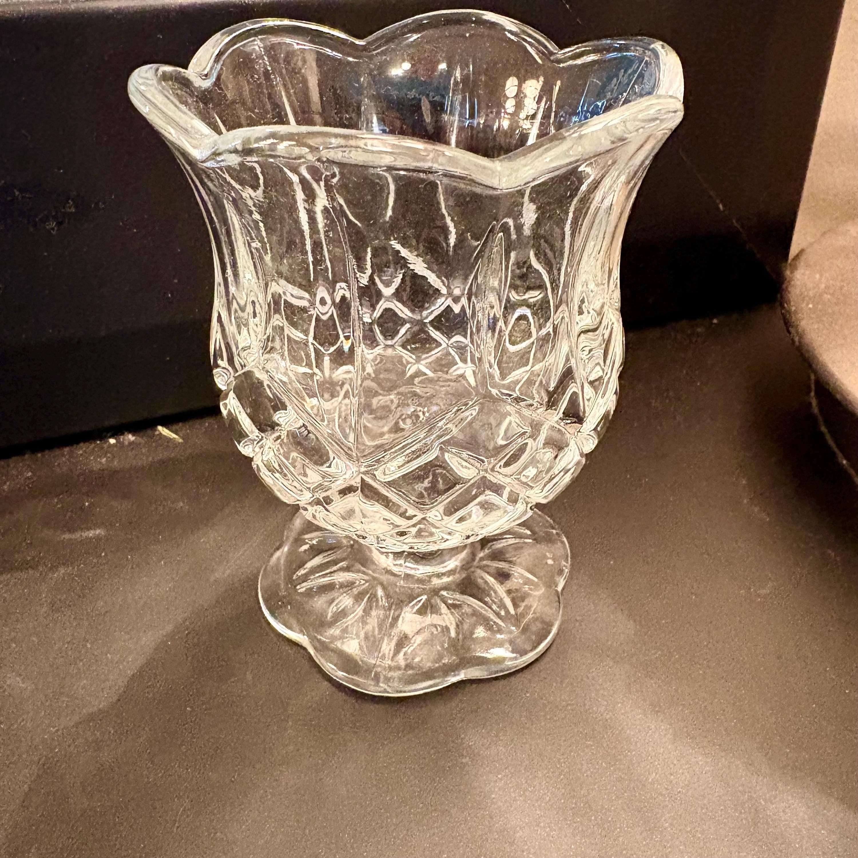 Vintage Home Interiors HOMCO Crystal Votive Holder & Princess House Starburst Crystal Dish - Thumbnail 3