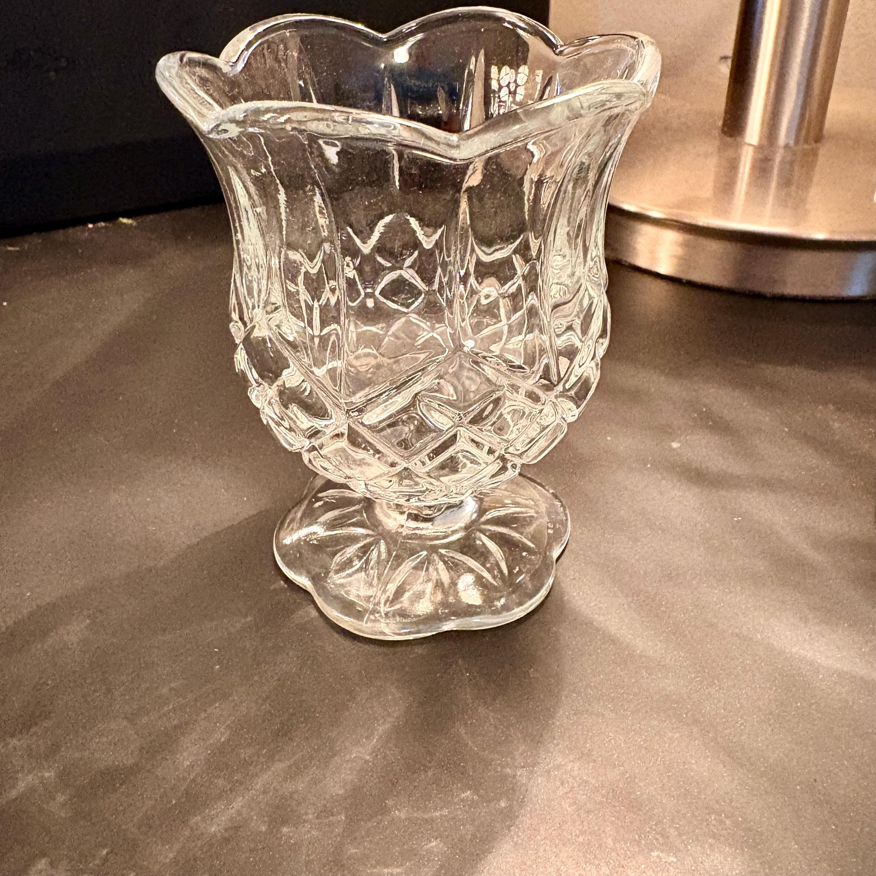Vintage Home Interiors HOMCO Crystal Votive Holder & Princess House Starburst Crystal Dish - Thumbnail 4