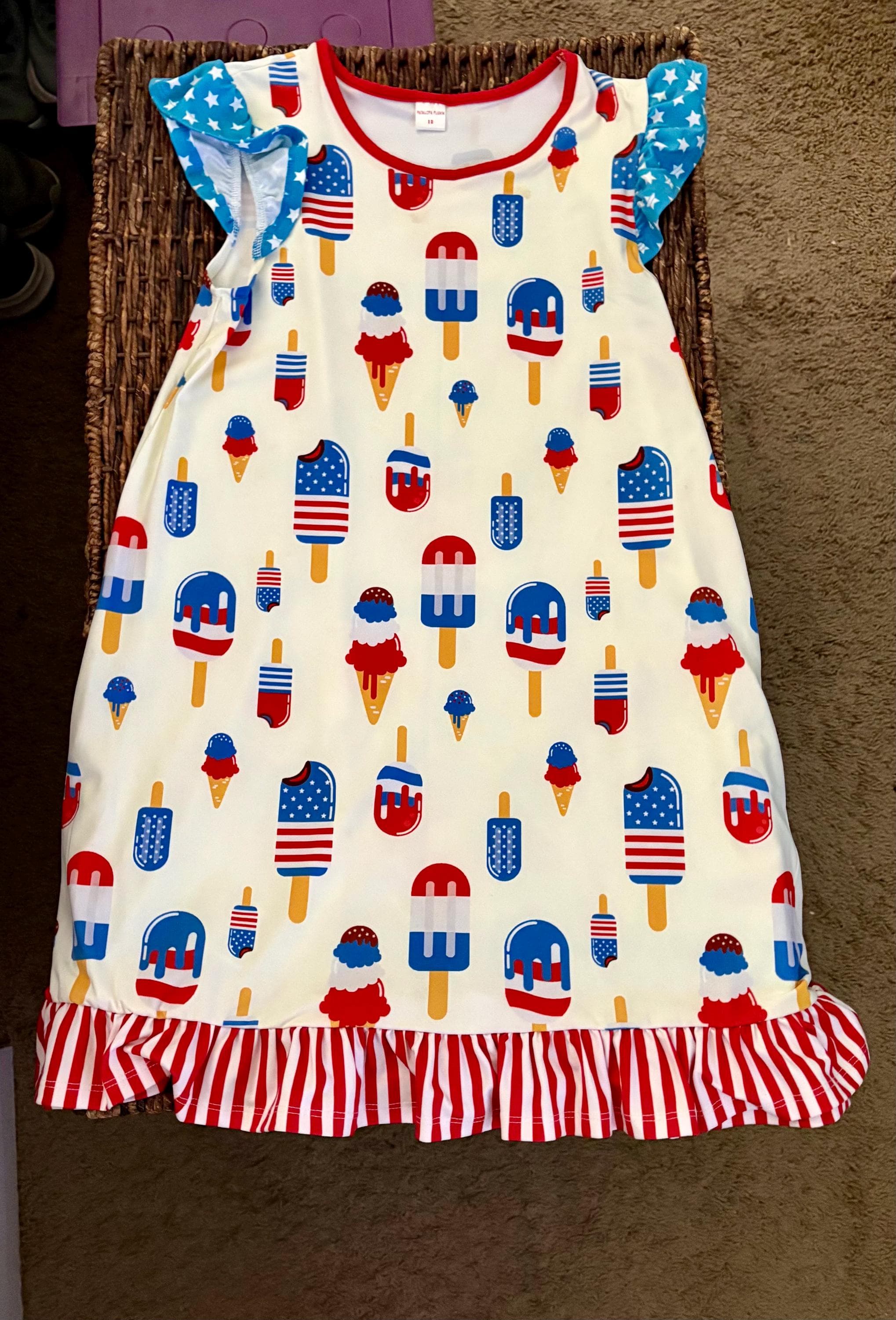 4th of July Penelope Plumm Patriotic Ruffle Dress - Thumbnail 4