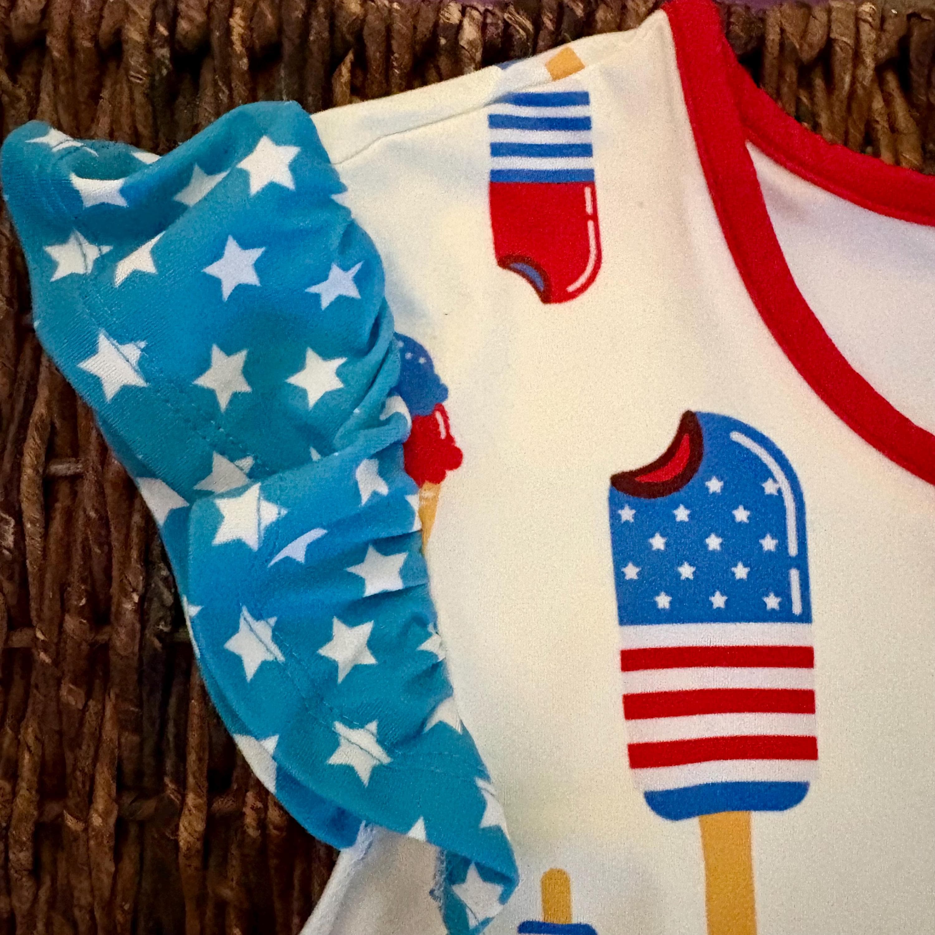 4th of July Penelope Plumm Patriotic Ruffle Dress - Thumbnail 5