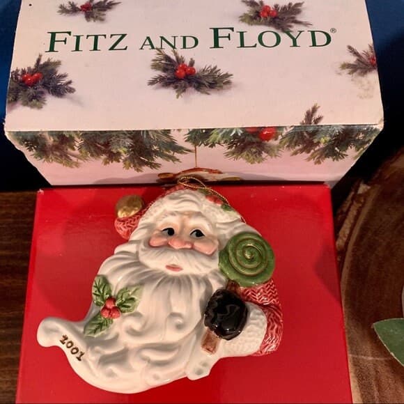 Vintage Fitz and Floyd Sugar Plum Santa Christmas Ornament - Boxed - Thumbnail 5