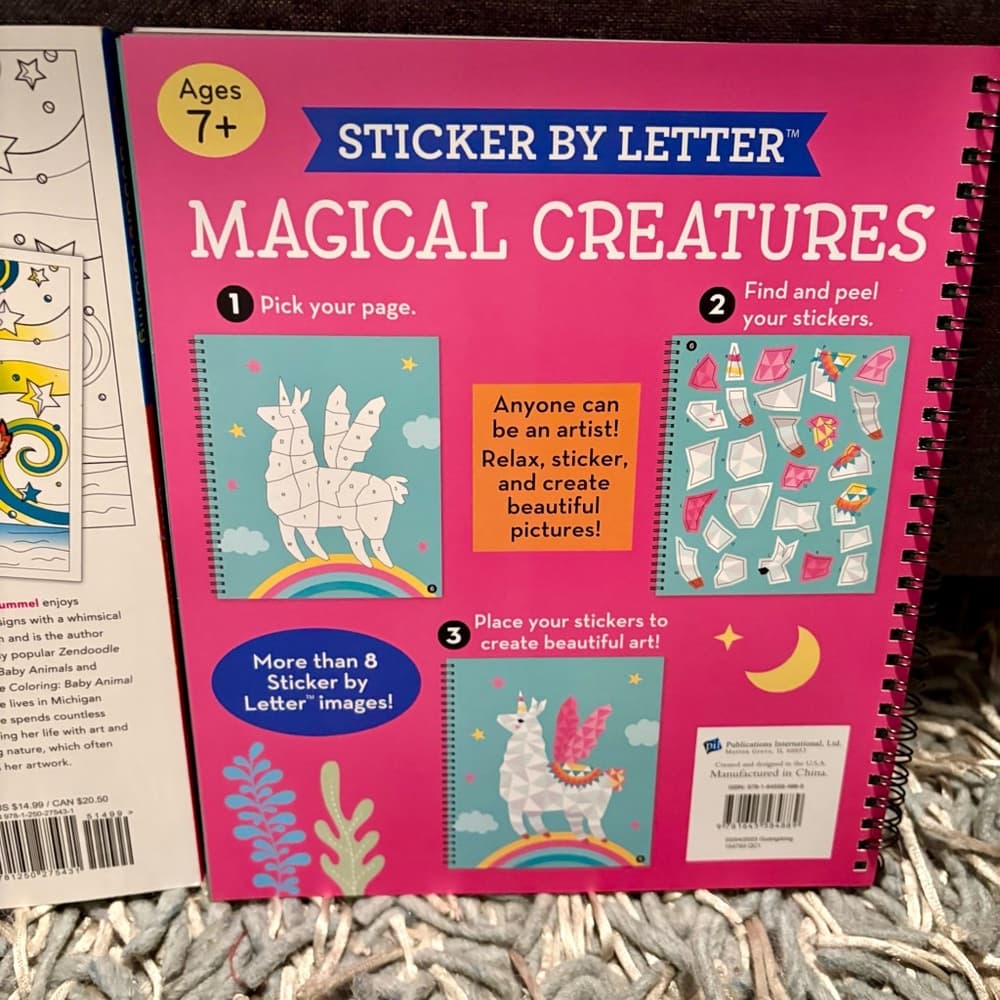 2 Adult or Teen-Age Girls Coloring Activity Sticker Books~ New from Target - Thumbnail 4
