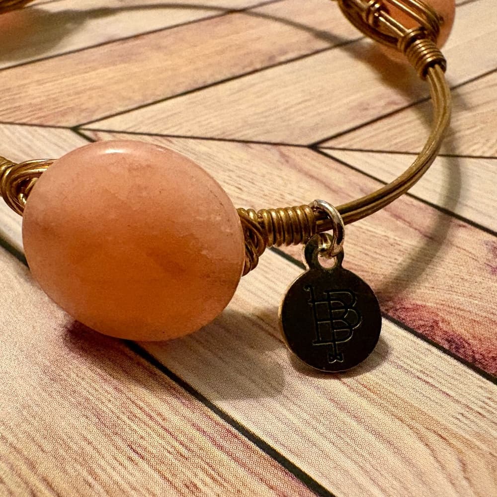 Bourbon and Bowties Pink Quartz and Cherry Bangle Stone Bracelets- - Thumbnail 5