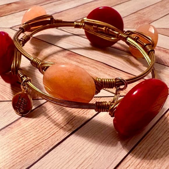Bourbon and Bowties Pink Quartz and Cherry Bangle Stone Bracelets- - Thumbnail 10