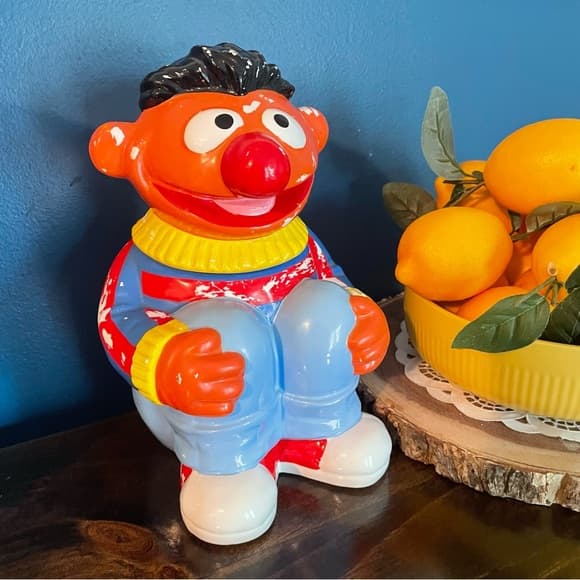 1986 Ernie Cookie Jar Vintage Sesame Street- Muppets Vintage Jim Henson - Thumbnail 13