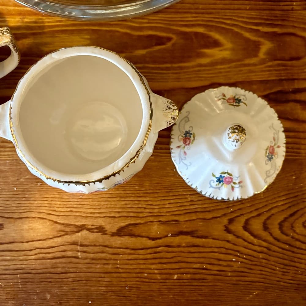 Limoges-American Jennie Lind Tea Set-Creamer & Lidded Sugar Bowl Circa 1948-1955 - Thumbnail 8