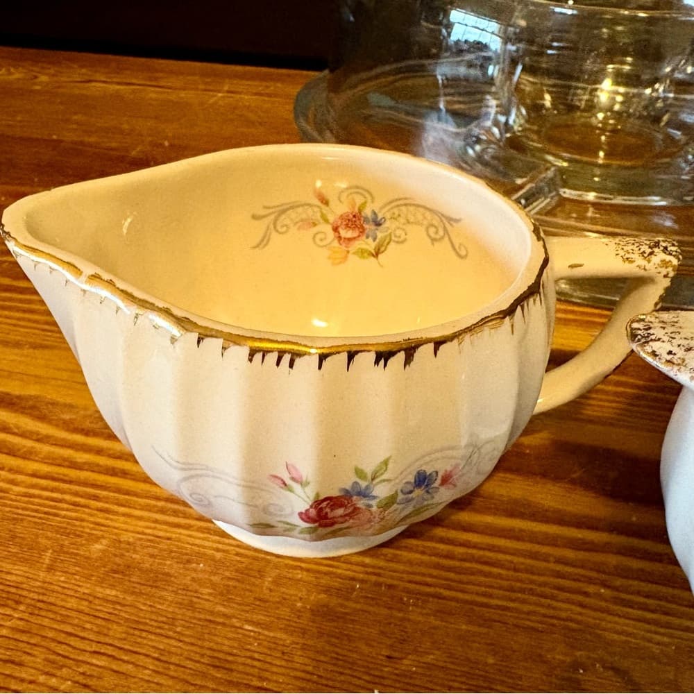 Limoges-American Jennie Lind Tea Set-Creamer & Lidded Sugar Bowl Circa 1948-1955 - Thumbnail 3