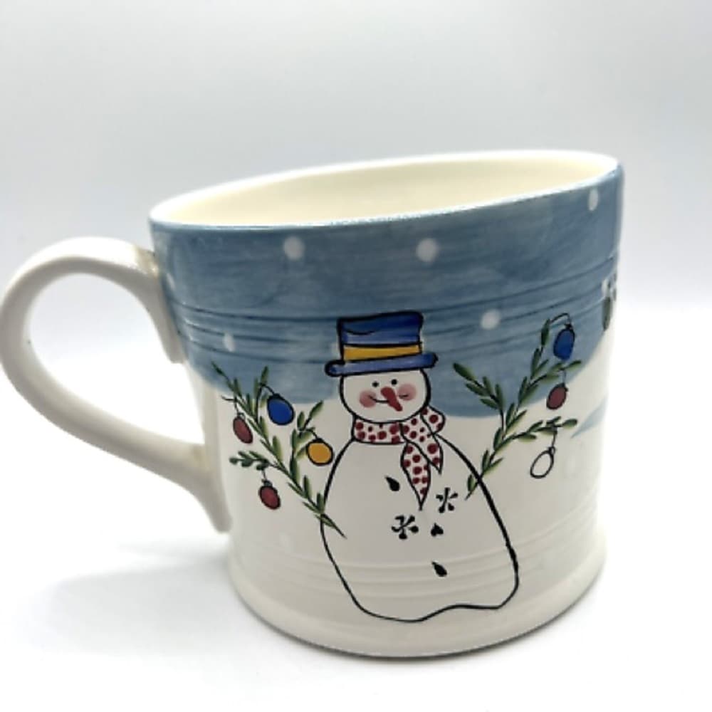 Vintage 1997 Bath & Body Works Extra Large Snowman Winter Wonderland Mug 30 oz - Thumbnail 2