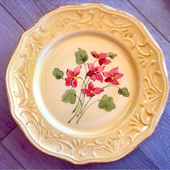 “Lincoln Park” Scalloped edge, pink flowers dinner plate by GIBSON DESIGNS - Thumbnail 7