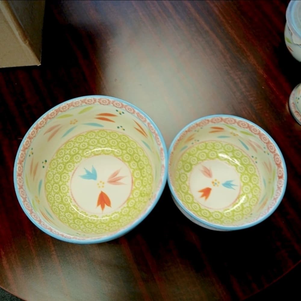 SPRINGFETTI! Temp-tations by Tara- 2 Mixing Serving Nesting Bowls Oven-to-Table - Thumbnail 2