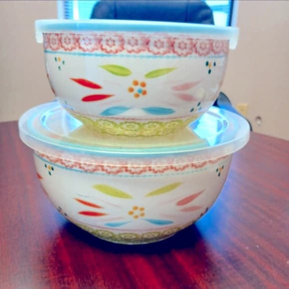 SPRINGFETTI! Temp-tations by Tara- 2 Mixing Serving Nesting Bowls Oven-to-Table - Thumbnail 4