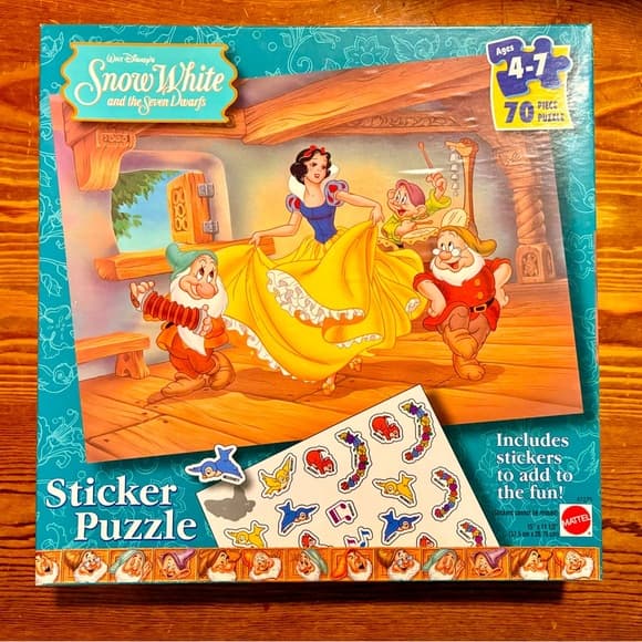 Vintage “Snow White And The Seven Dwarfs” Sticker Puzzle 1997- New in Sealed Box - Thumbnail 6