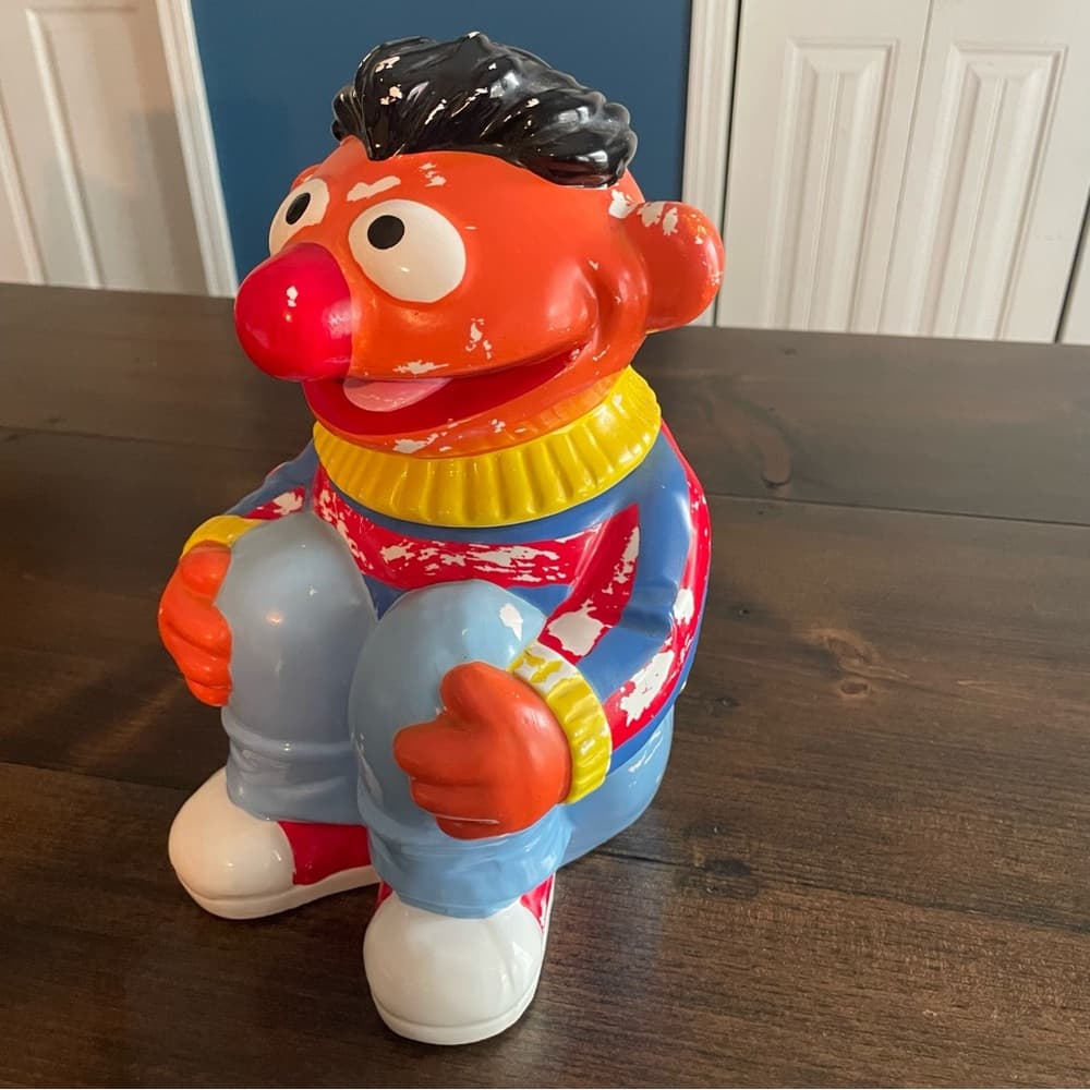 1986 Ernie Cookie Jar Vintage Sesame Street- Muppets Vintage Jim Henson - Thumbnail 6