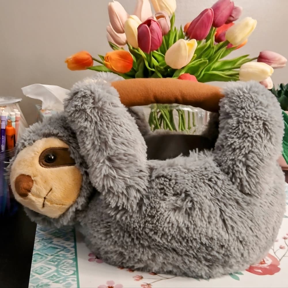 Sloth Easter Basket- Sloth Upside Down On Tree Limb Plush Easter Basket~ - Thumbnail 7