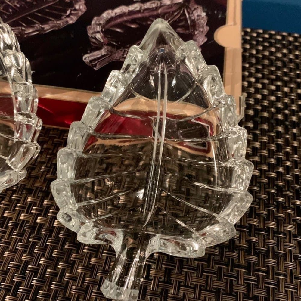 Made in Italy- Vintage Crystal Leaf Set~ Mid-century - Thumbnail 9