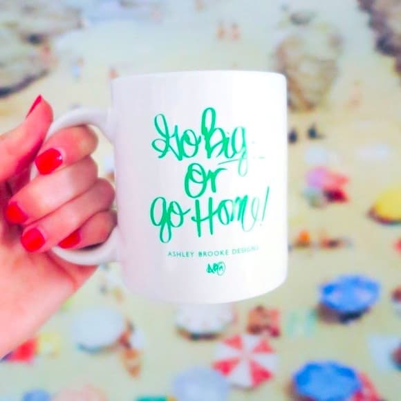 Ashley Brooke Designs Mug-Green “Go Big or Go Home” Graphic Mug- Inspirational - Thumbnail 5