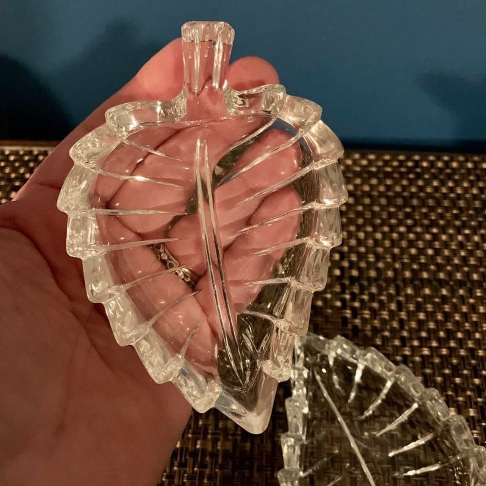 Made in Italy- Vintage Crystal Leaf Set~ Mid-century - Thumbnail 7